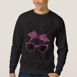 Sudadera Gafas de leopardo de cara de conejo Bunny lindo ni