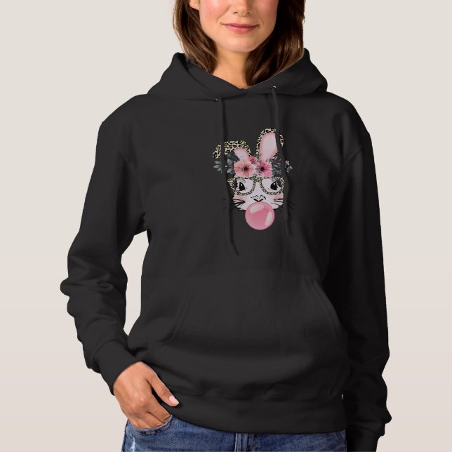 Sudadera Gafas de leopardo de la cara de conejito lindo Gom (Anverso)