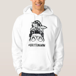Sudadera Gafas de moño desordenado de mamá luchadora