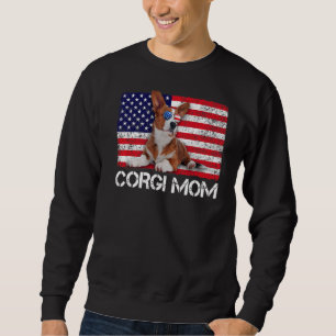 Sudadera Gafas De Sol Bandera De Mamá Corgi Bandera Estadou