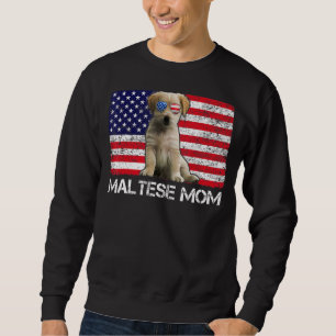Sudadera Gafas de sol Bandera de mamá maltesa norteamerican