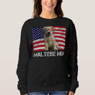 Sudadera Gafas de sol Bandera de mamá maltesa norteamerican
