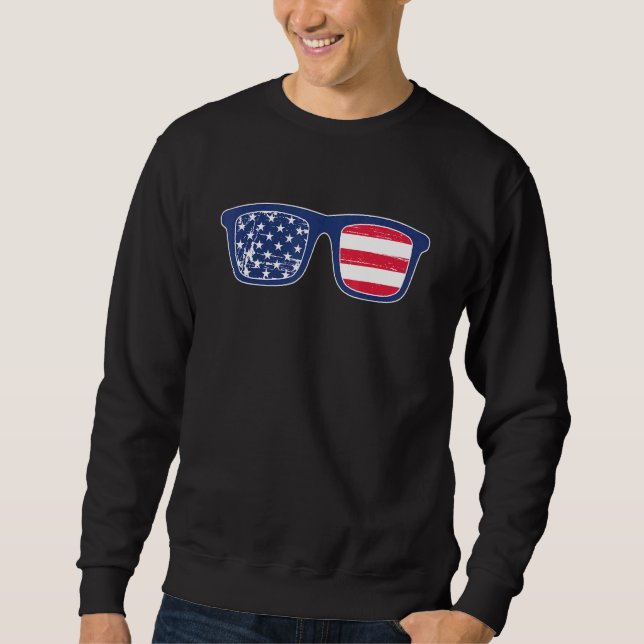 Sudadera Gafas De Sol Bandera Estadounidense Independiente  (Anverso)