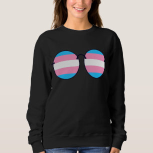 Sudadera Gafas de sol Bandera transsexual Trans Orgullo Lgb