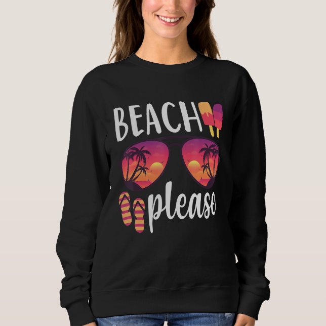 Sudadera Gafas de sol Beach Please Hawái Playa Hola Verano  (Anverso)