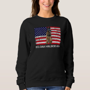 Sudadera Gafas de sol Belga Malinois Mamá Bandera Estadouni