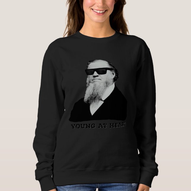 Sudadera Gafas de sol Brigham Young corazón LDS (Anverso)