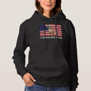 Sudadera Gafas de sol Chihuahua Mamá Bandera De Estados Uni