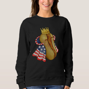 Sudadera Gafas de sol con hot dog del 4 de julio Bandera de