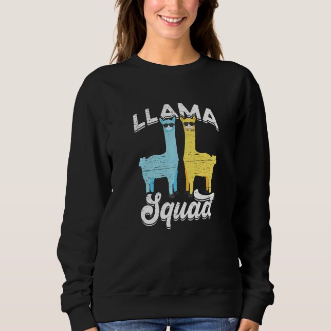 Sudadera Gafas de sol Cool Llama Squad   (Anverso)