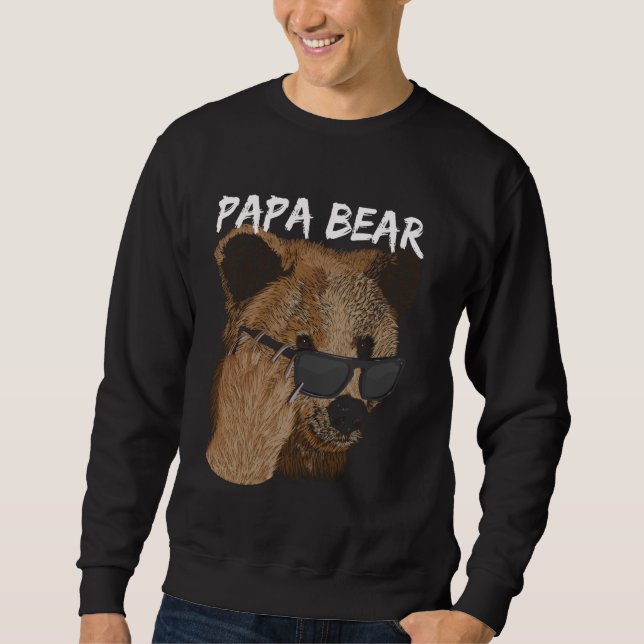 Sudadera Gafas de sol Cool Papa Bear Día del Padre (Anverso)