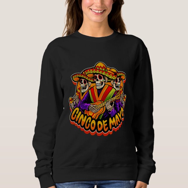 Sudadera Gafas de sol cruzadas Mustache Cinco De Mayo Mexi (Anverso)