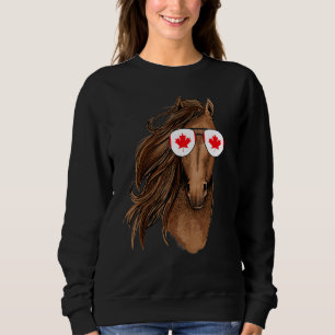 Sudadera Gafas de sol de caballo de hoja de arce canadiense