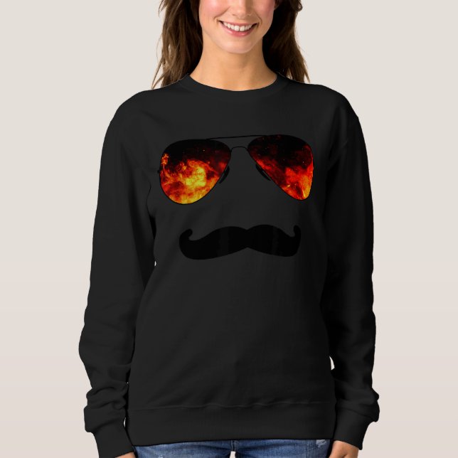 Sudadera Gafas de sol de fuego Mustache Grillmeister Grill  (Anverso)