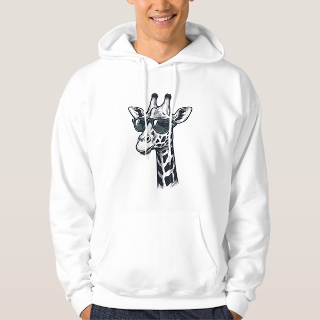 Sudadera Gafas de sol de jirafa geniales Camiseta con graba (Anverso)