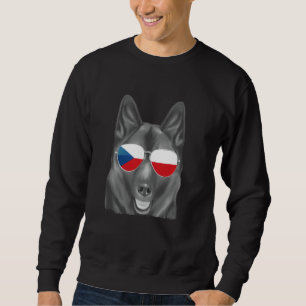 Sudadera Gafas de sol de la bandera checa del perro noruego