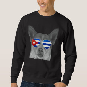 Sudadera Gafas de sol de la bandera de Cuba del perro lunde