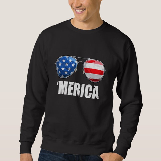 Sudadera Gafas De Sol De Merica 4 De Julio Niños Chicas Hom (Anverso)