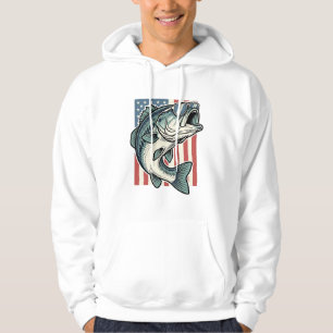 Sudadera Gafas de sol de pesca de lubina patrióticas vector