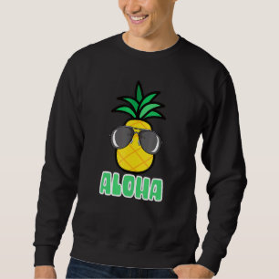 Sudadera Gafas de sol de piña Aloha Tiki hawaiano