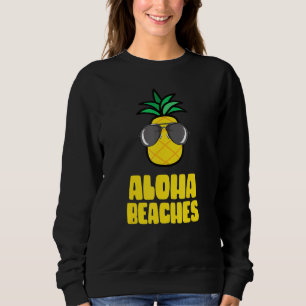 Sudadera Gafas de sol de piña de playas Aloha Tiki hawaiano