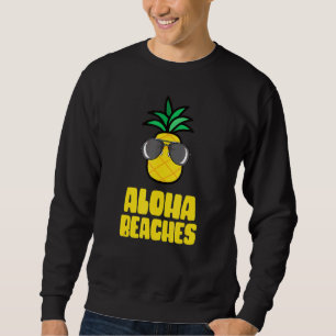 Sudadera Gafas de sol de piña de playas Aloha Tiki hawaiano