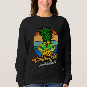 Sudadera Gafas de sol de piña hawaianas playa Waikiki Honol