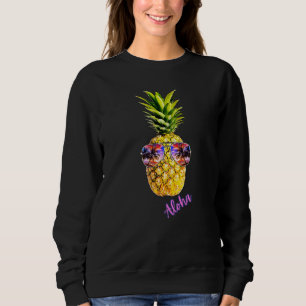 Sudadera Gafas de sol de piña playas aloha Hawaii hawaiano