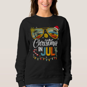 Sudadera Gafas de sol de sombrero de Santa Navidad en julio