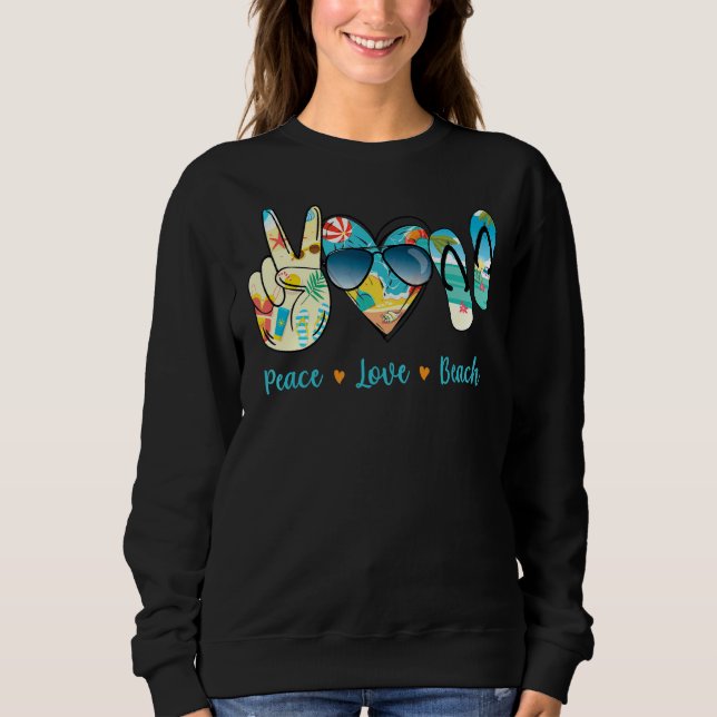 Sudadera Gafas de sol de verano de Peace Love Beach (Anverso)