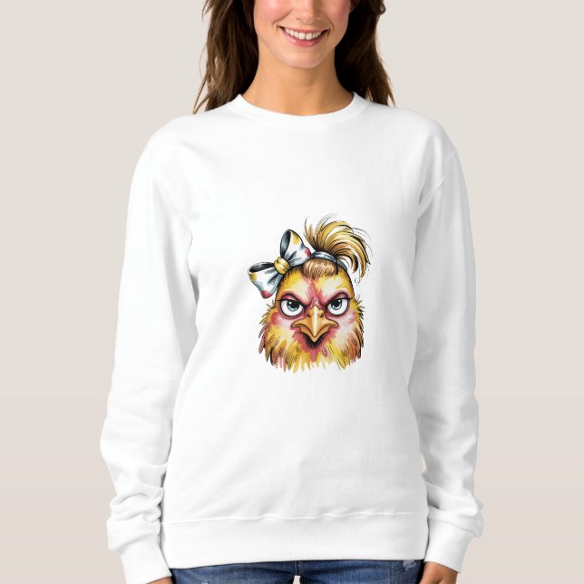 Sudadera Gafas de sol divertidas de pollo Camiseta de sudad (Anverso)