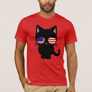 SUDADERA GAFAS DE SOL GATITO PATRIÓTICO CAMISETA