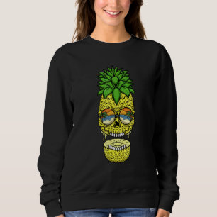 Sudadera Gafas de sol hawaianas Hawaii Playa Calavera Piña