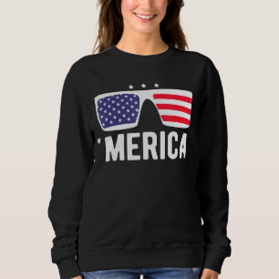 Sudadera Gafas De Sol Merica 4 De Julio Niños Bandera Ameri