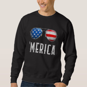 Sudadera Gafas De Sol Merica 4 De Julio Retro Estadounidens