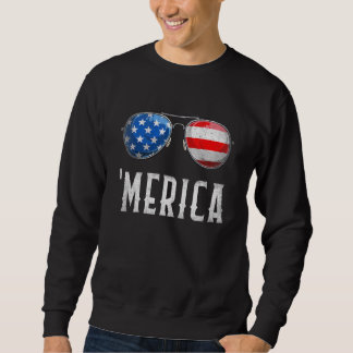 Sudadera Gafas De Sol Merica 4 De Julio Retro Estadounidens
