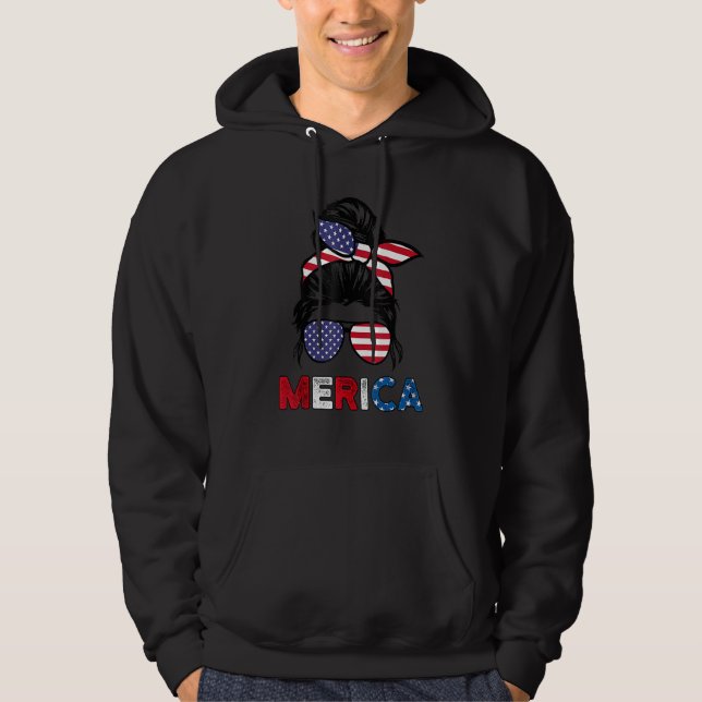 Sudadera Gafas de sol Merica del 4 de julio Clase Vida de m (Anverso)