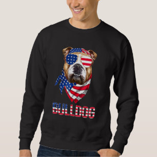 Sudadera Gafas de sol para perro Bulldog bandera americana 
