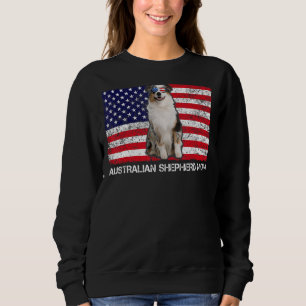 Sudadera Gafas de sol Pastor Australiano Bandera De Mamá No