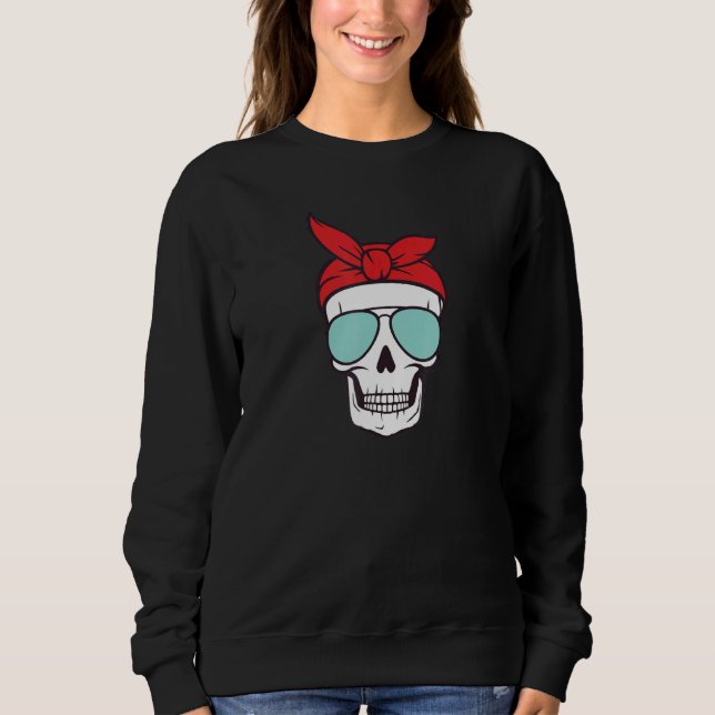 Sudadera Gafas de sol piratas de cráneo y cruces (Anverso)