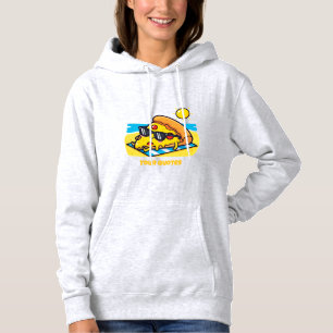 Sudadera Gafas de sol Pizza Relajándose en la Playa