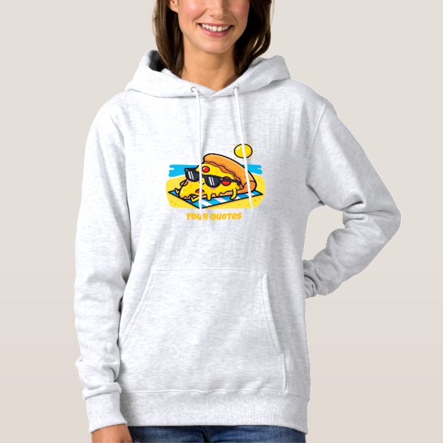 Sudadera Gafas de sol Pizza Relajándose en la Playa (Anverso)