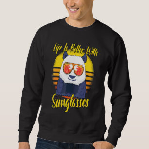 Sudadera Gafas de sol Retro Atardecer Playa Vacaciones Pand