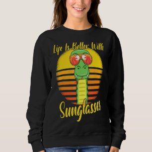 Sudadera Gafas de sol Retro Atardecer Playa Vacaciones Serp