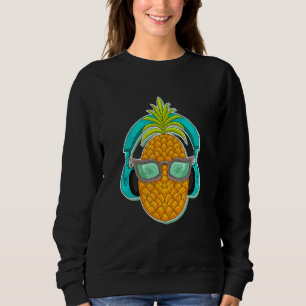 Sudadera Gafas de sol retro de piña Aloha Bebidas Hawaii Ha