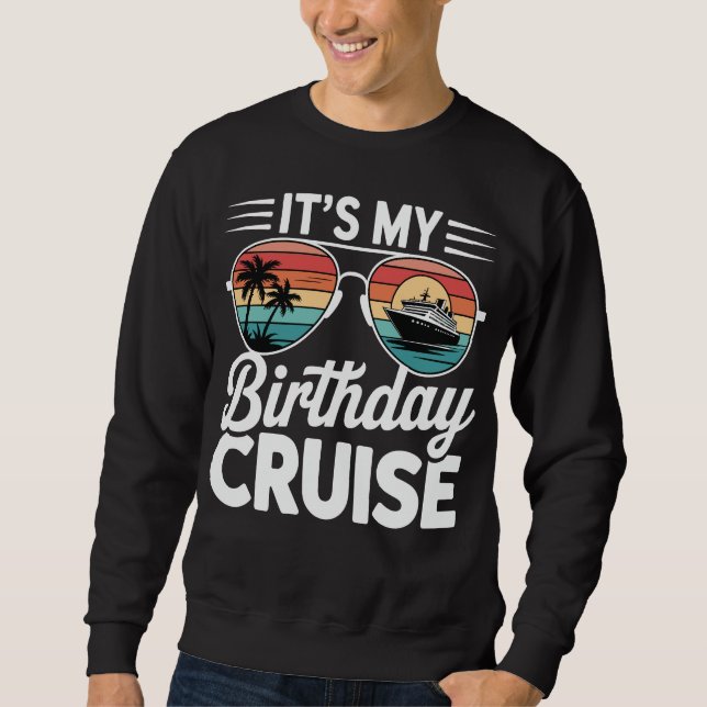 Sudadera Gafas de sol retro para crucero de cumpleaños (Anverso)