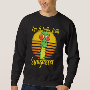 Sudadera Gafas de sol Retro Sunset Beach Vacaciones Snake