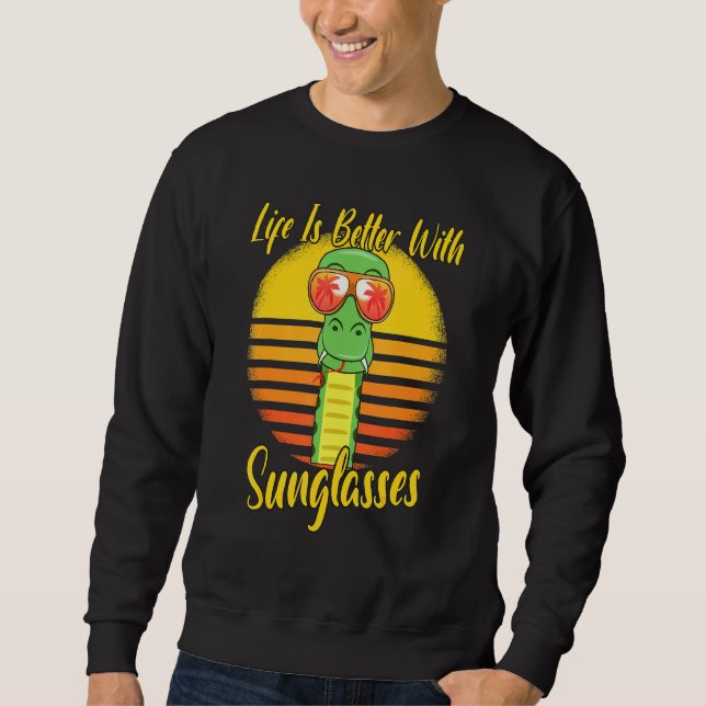Sudadera Gafas de sol Retro Sunset Beach Vacaciones Snake (Anverso)