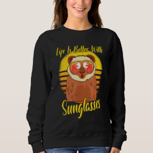 Sudadera Gafas de sol Retro Sunset Beach Vacation Otter