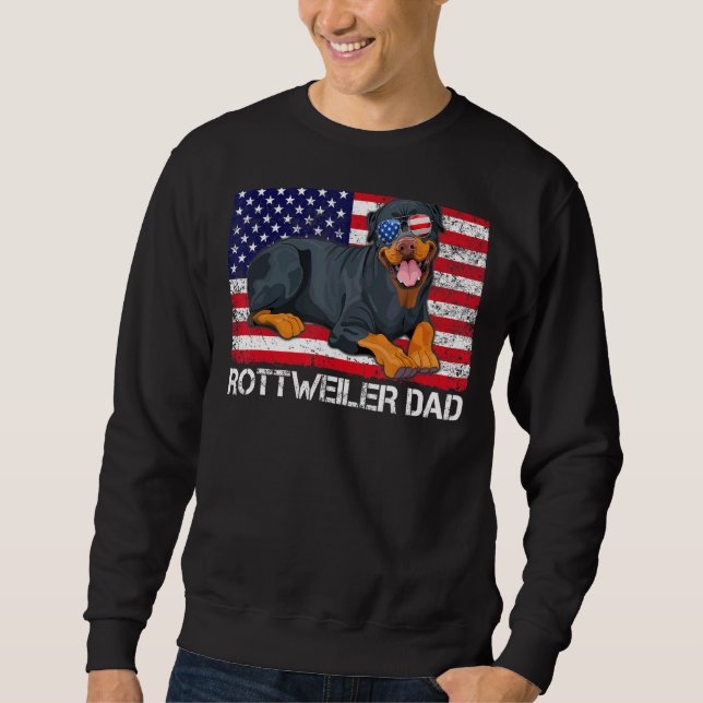 Sudadera Gafas de sol Rottweiler Dad Flag American Usa Dog (Anverso)